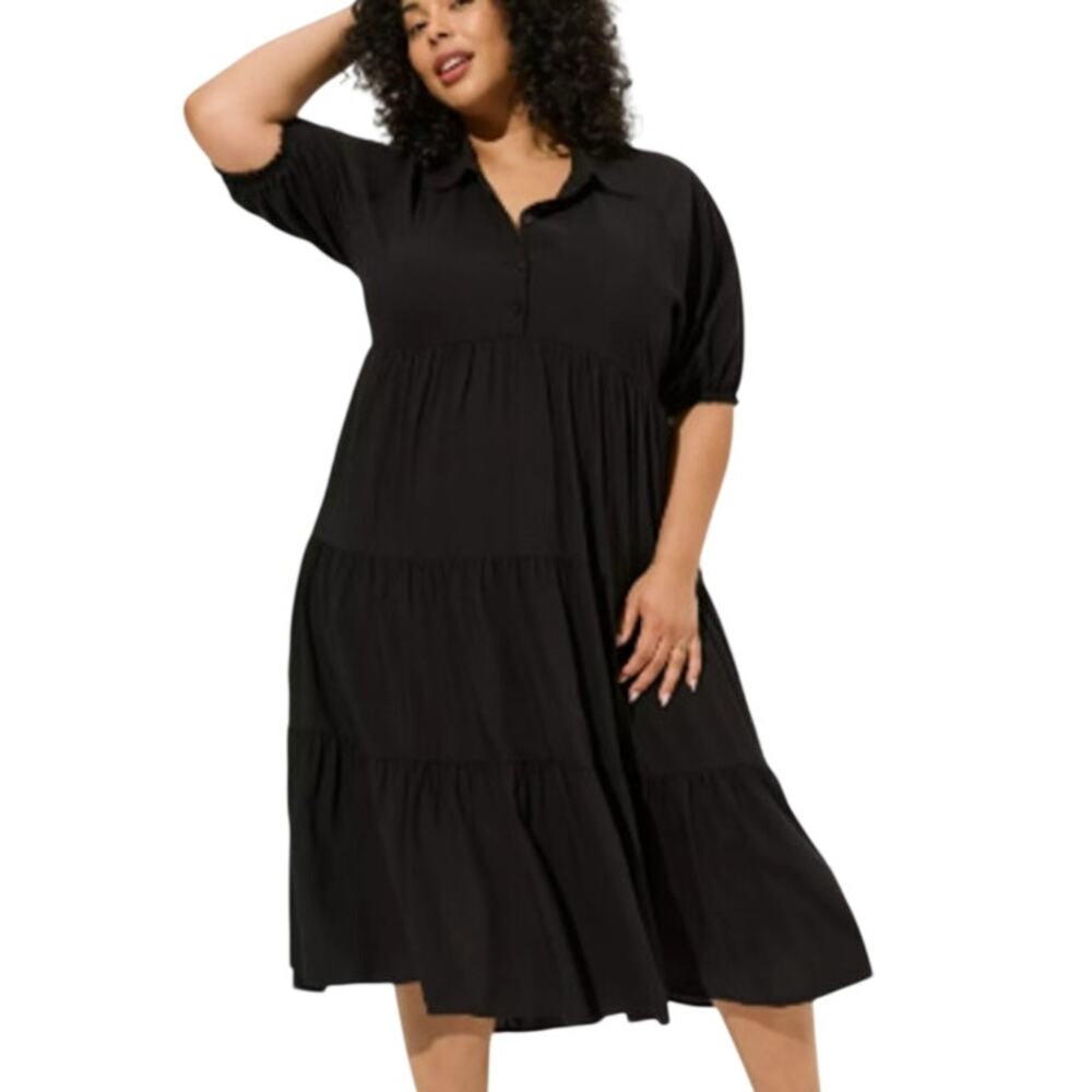 Torrid Baby Doll Tiered Midi Dress Large